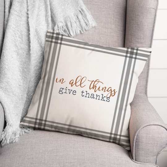 Give Thanks Fall Throw Pillow